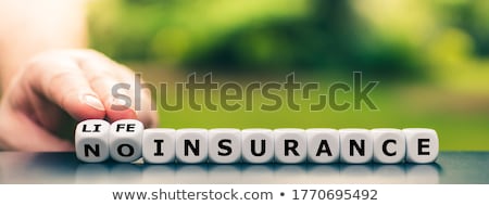 Stock fotó: Insurance Text Cube