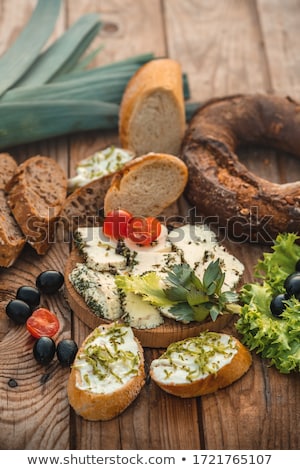 Сток-фото: Grated Cheese And Olive Spread With Toast