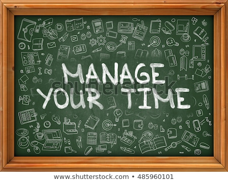 Foto stock: Time To Implementation Concept Hand Drawn On Chalkboard