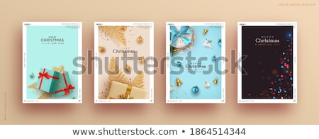 Stok fotoğraf: Vector Illustration For Merry Christmas And Happy New Year Gre