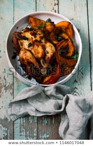 Stock photo: Glazed Roast Chicken Pumpkin Wedges