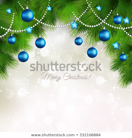 Stok fotoğraf: Christmas Sale Design With Ornamental Ball And Gift Box On Red Background Holiday Vector Illustrati