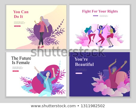Stockfoto: Womens Rights Web Landing Page Template