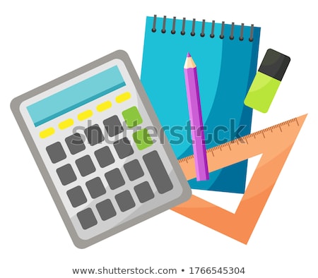 Foto d'archivio: Ruler For Maths Lessons School Supplies Closeup