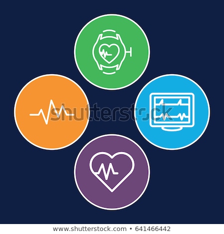 Сток-фото: Heart Rate Counter Icon Vector Outline Illustration