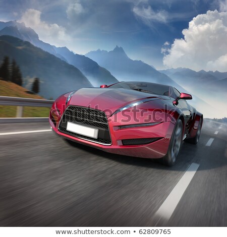 [[stock_photo]]: Sports Car Moving On The Road Original Car Design