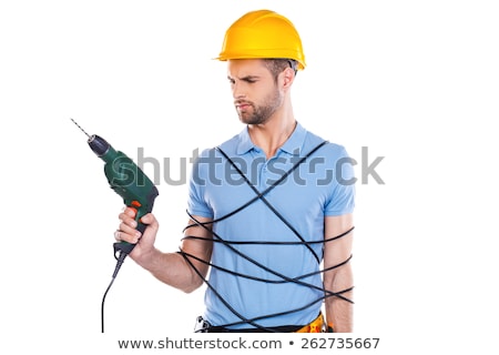 [[stock_photo]]: Carpenter Holding Drill