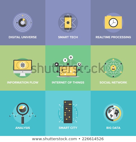 Foto stock: Big Set Of Flat Modern Electronic Devices Vector Illustration