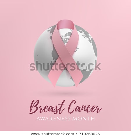 ストックフォト: Pink Earth With Pink Awareness Ribbon