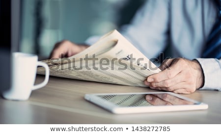 Stock fotó: Businessman Reading Newspaper