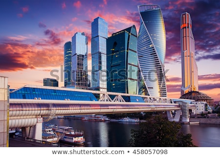 Foto d'archivio: Moscow City Moscow International Business Center At Evening