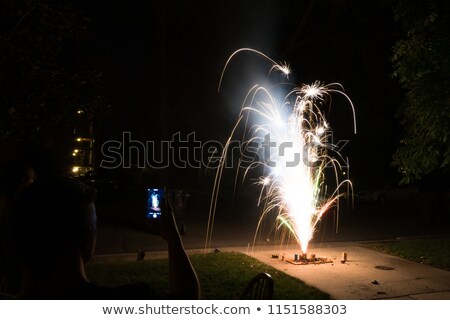 Stock foto: Fireworks At Home In A Driveway