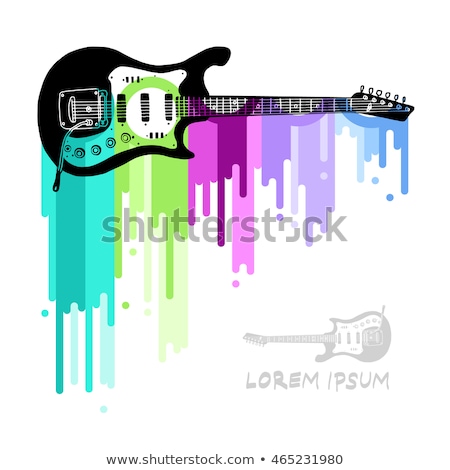 ストックフォト: Acoustic Guitar With Paint Splatter Illustration