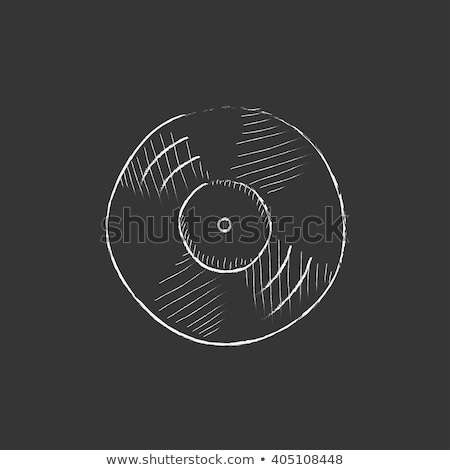 Stockfoto: Turntable Icon Drawn In Chalk