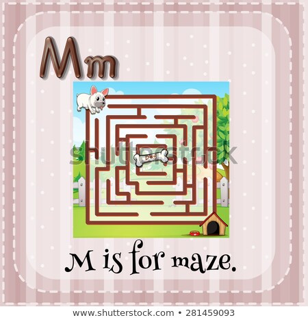 Foto d'archivio: Flashcard Alphabet M Is For Maze