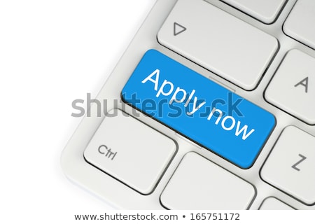 Stock photo: Keyboard With Blue Button - Answer