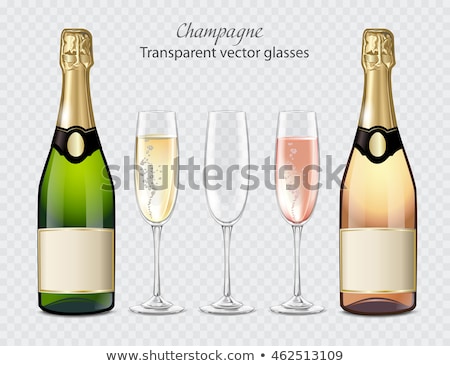 ストックフォト: Rose Pink Champagne Glass With Bubbles Isolated