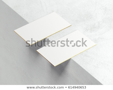 Stockfoto: Two White Blank Business Cards 3d Rendering