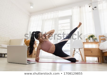 Stock photo: Asian Woman Fitness Trainer Online Concept