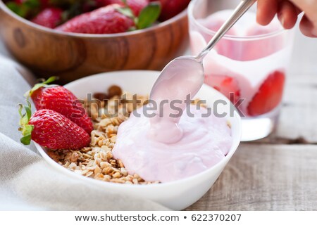 Zdjęcia stock: Muesli Milk And Strawberry