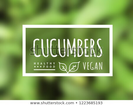 Stock photo: Cucumber Background And Label On It Environmentally Friendly Product Good For Health Vector