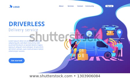 Stockfoto: Autonomous Courier Concept Landing Page