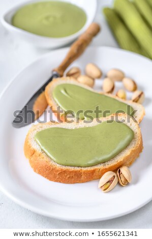 Stockfoto: Baguette With Pistachio Butter