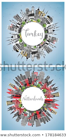 ストックフォト: Istanbul Skyline With Gray Landmarks Blue Sky And Copy Space