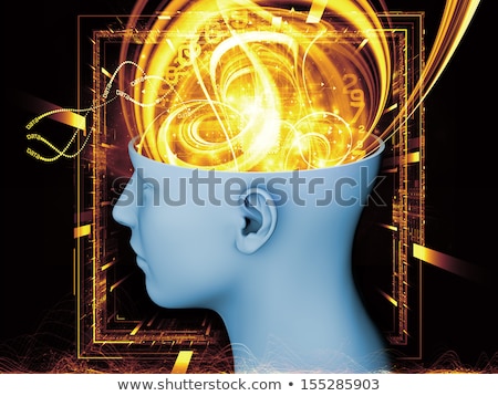 Foto stock: Abstract Design Human Head And Symbolic Elements On The Subject Of Human Mind Consciousness Imagin