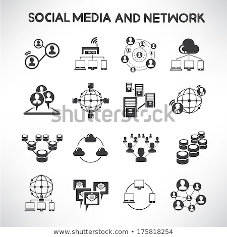Foto d'archivio: Data Analytic And Social Network Icons Set