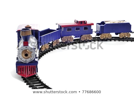 Сток-фото: Toy Miniature Locomotive On Railroad