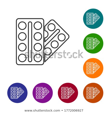 Сток-фото: Colored Circle Tablet Vitamins Set