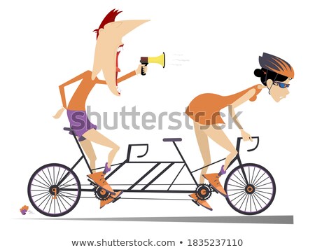 Stock photo: Two Women With Helmet And Megaphone