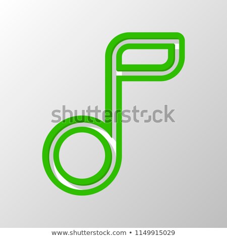 [[stock_photo]]: Origami Musical Note In A Paper Thin Line Icon