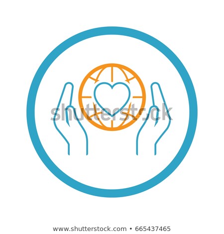 Stock foto: Global Health Assistance Icon Flat Design