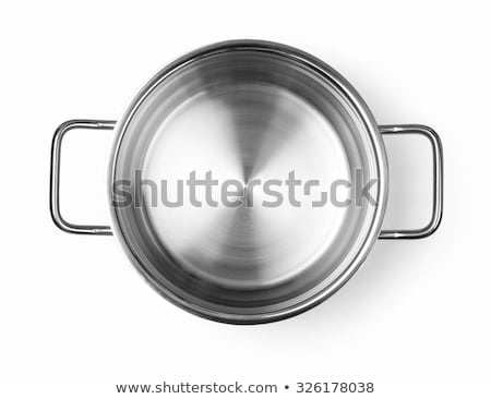 Foto d'archivio: Stainless Steel Pot Isolated On White