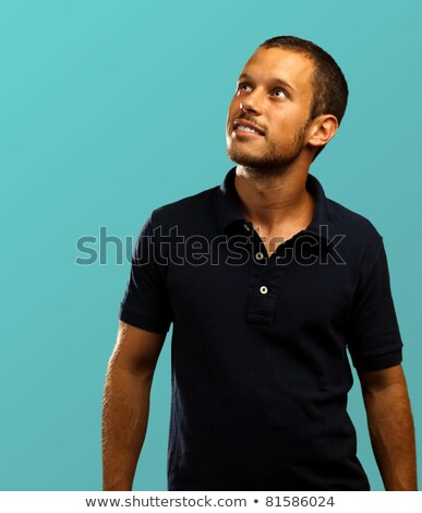 Foto stock: Serious Casual Man In Polo Shirt And Jeans