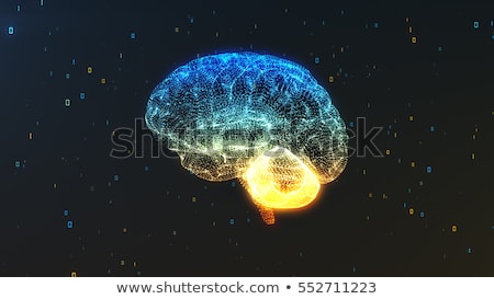 Foto d'archivio: Human Brain Abstract Light Blue Background
