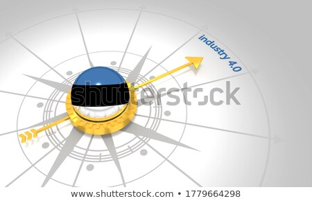 Foto stock: Gear Wheel And Flag Of Estonia - 3d Rendering