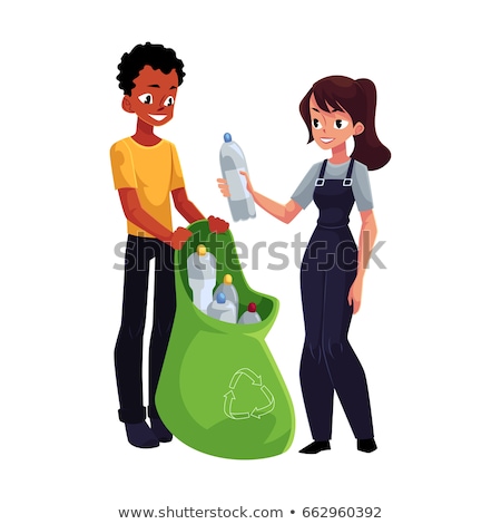 Stockfoto: Two Characters Volunteers Man And Woman