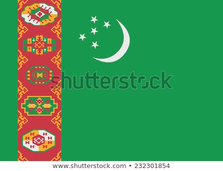 Turkmenistan Flag Vector Illustration Imagine de stoc © noche