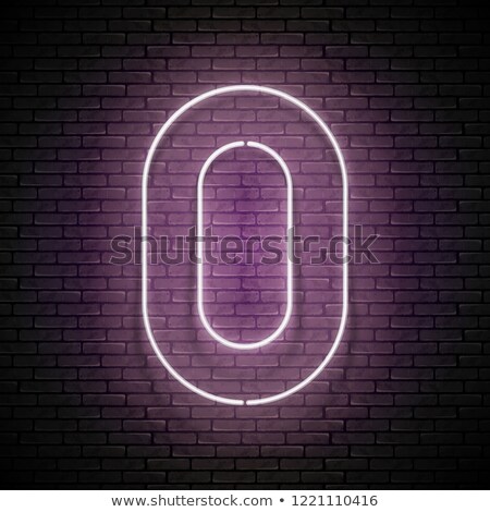 Foto stock: Vintage Glow Signboard With Number Zero Design Element