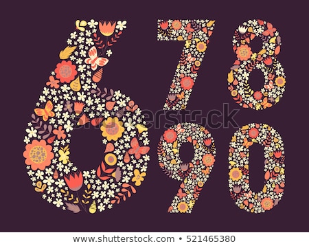 Stock fotó: Colored Decorative Number Zero Doodle Design Element