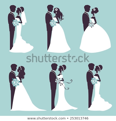 商業照片: Silhouette Of The Bride And Groom At A Wedding