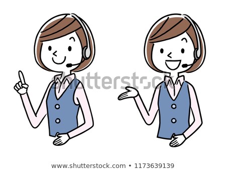 Сток-фото: Woman Guide Consultant Set Vector Illustration