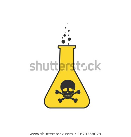 ストックフォト: Yellow Chamical Tube With A Poisonous Liquid And Toxic Sign Stock Vector Illustration Isolated On W