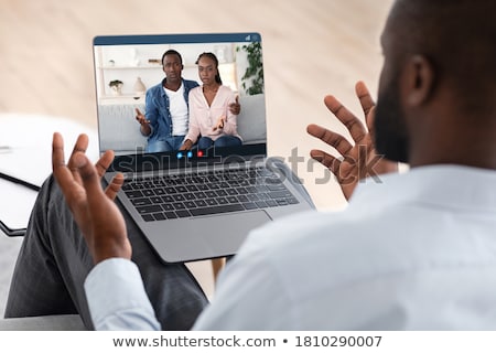 Stok fotoğraf: Family Psychologist Online Counseling For Couple Patients At Psychological Consultation Flat Vect