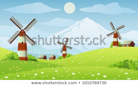 [[stock_photo]]: Spring Windmills Landscape