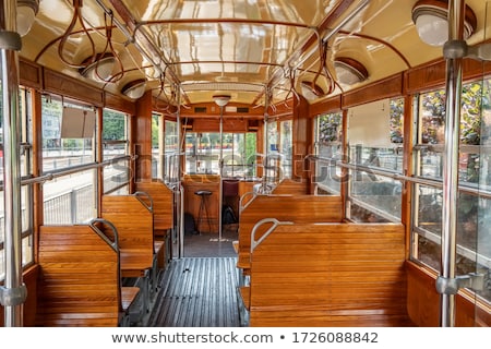 Foto d'archivio: Old Historic Restored Tram Interior