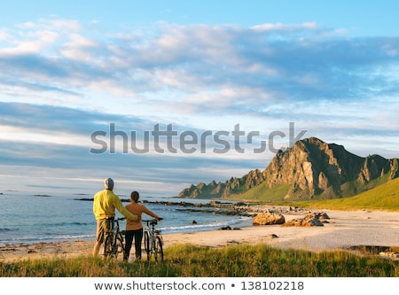 Stock photo: Cyclists Relax Biking Outdoors